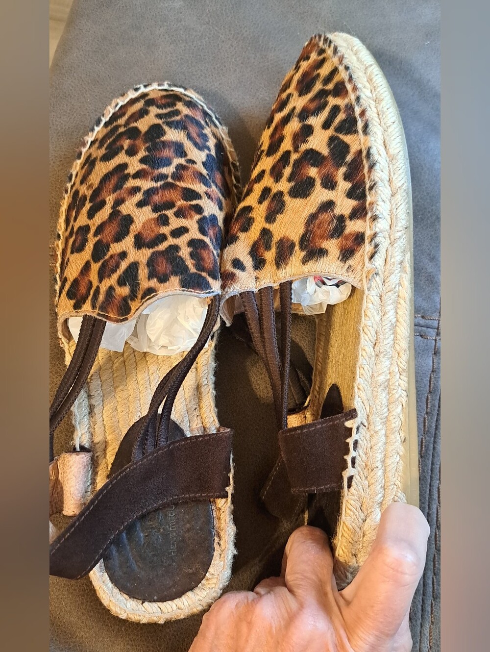 Picon Calf Hair Handmade Espadrille Slingback Shoe Made In Spain Sz 8